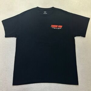 Vintage Thank You x Jeron Wilson T-Shirt Back Graphic Print Y2K Size Large Black